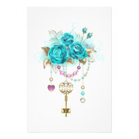 Turquoise Roses with Keys