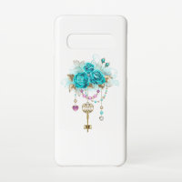 Turquoise Roses with Keys