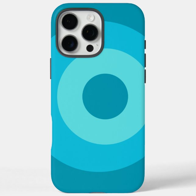 Turquoise Round Apple iPhone 16 Pro Max Case (Back)