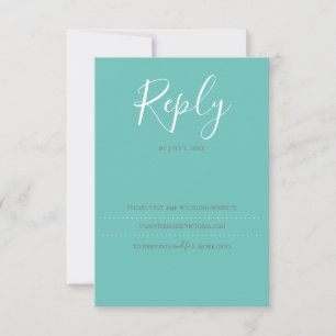 Turquoise RSVP Card, Wedding Website Card