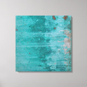 Turquoise Rust   Abstract Canvas Print
