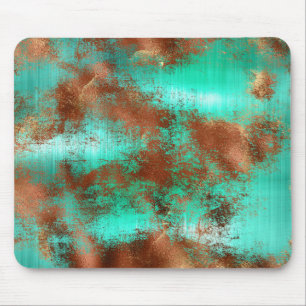 Turquoise Rust Abstract Mouse Mat