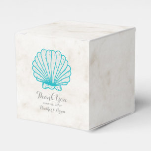 Turquoise Rustic Seashell Wedding Favour Box