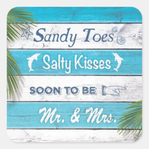 Turquoise Sandy Toes Salty Kisses Sticker
