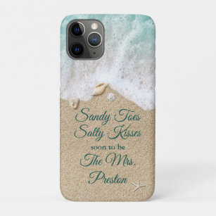 Turquoise Sandy Toes Salty Kisses Wedding Case-Mate iPhone Case