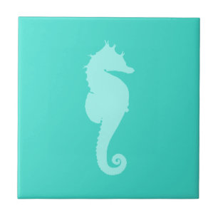 Turquoise Sea Horse 2 Tile