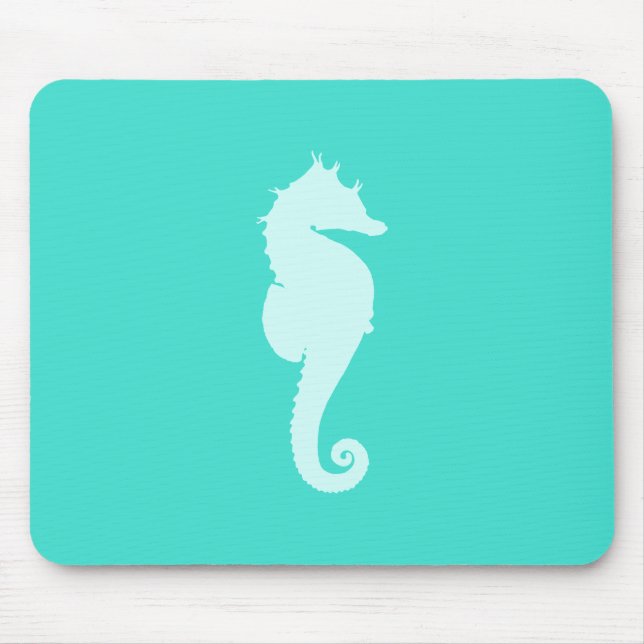 Turquoise Sea Horse Mouse Mat (Front)