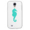 Turquoise Sea Horse on White