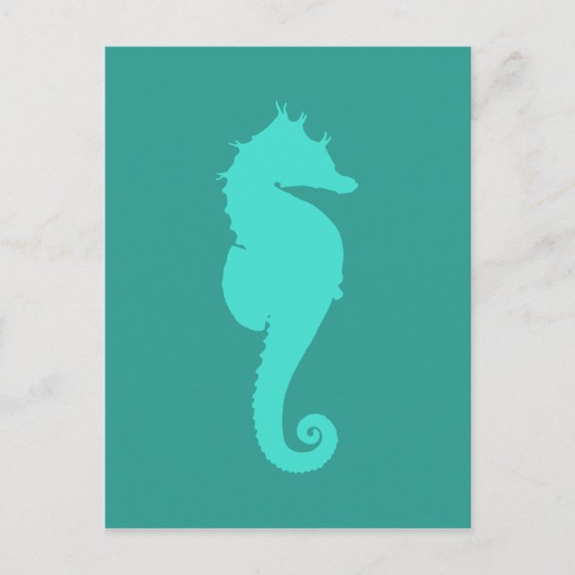 Turquoise Sea Horse Postcard (Front)