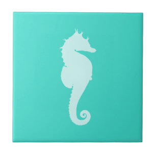 Turquoise Sea Horse Tile
