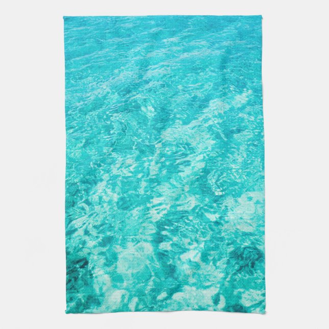 Turquoise Sea Ocean Kitchen Towel (Vertical)