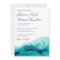 Turquoise Sea Teal Watercolor Wedding Invitation