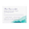 Turquoise Sea Teal Watercolor Wedding RSVP Card