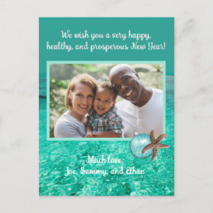 Turquoise Seas Holiday New Years Photo Postcard