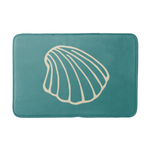 Turquoise Seashell Sea Bathroom Rug Bath Mat