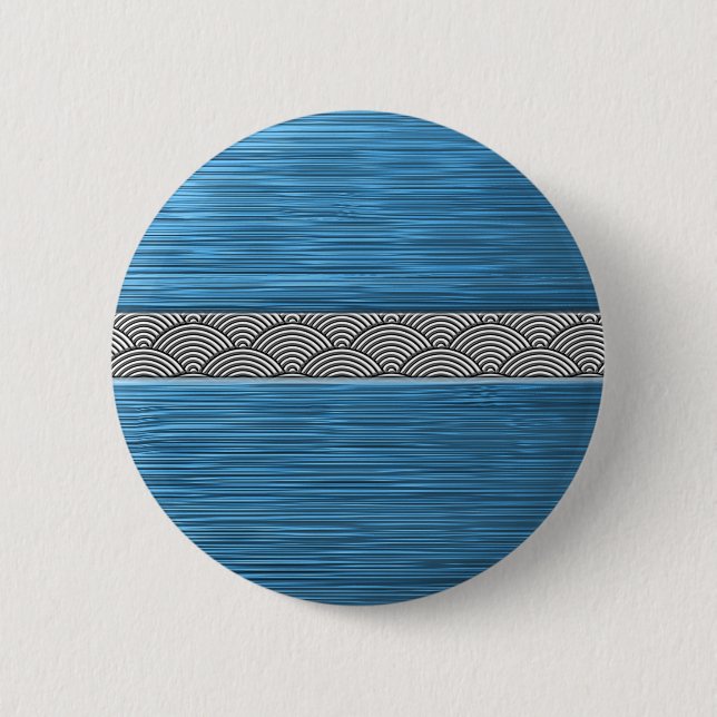turquoise seigai 6 cm round badge (Front)