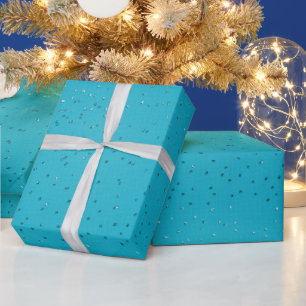 Turquoise Sequin-Look Christmas Wrapping Paper