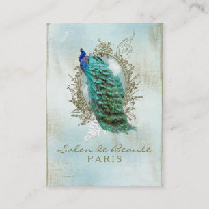 Turquoise Shabby Peacock Business Card