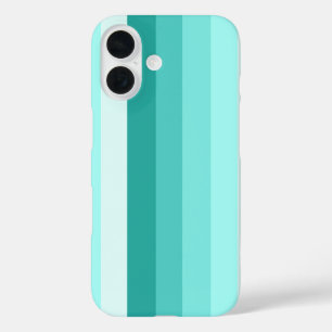 Turquoise shadow stripes iPhone 16 case