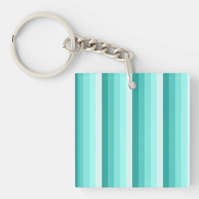 Turquoise shadow stripes key ring (Front)