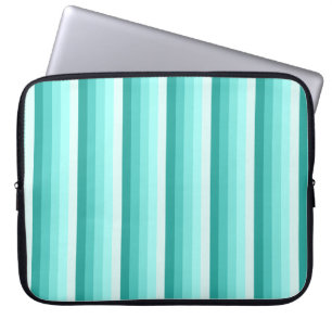 Turquoise shadow stripes laptop sleeve