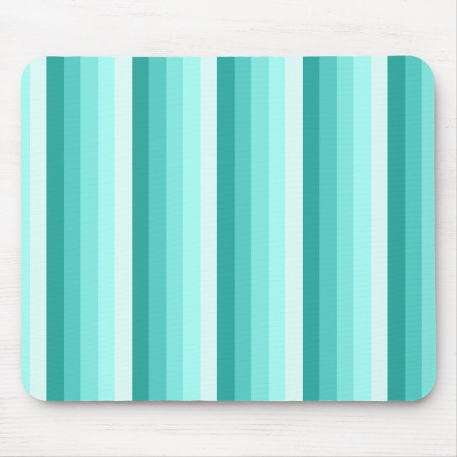 Turquoise shadow stripes mouse mat (Front)