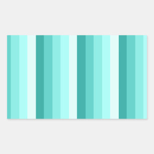 Turquoise shadow stripes rectangular sticker