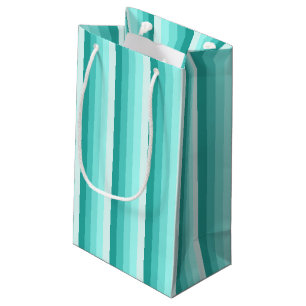 Turquoise shadow stripes small gift bag