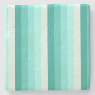 Turquoise shadow stripes stone coaster