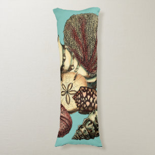 Turquoise Shell and Red Coral Collection Body Cushion