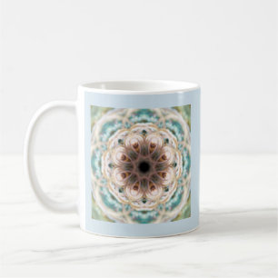 Turquoise Shell Mandala Mug with Quote