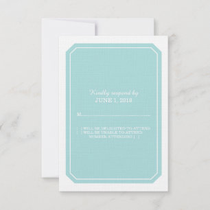 Turquoise Simply Elegant Response Card