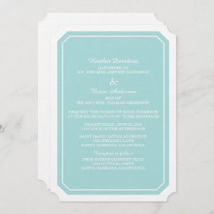 Turquoise Simply Elegant Wedding Invite