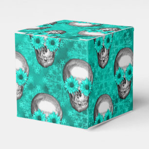 Turquoise Skulls and Sunflower Series Design 11 Favour Box