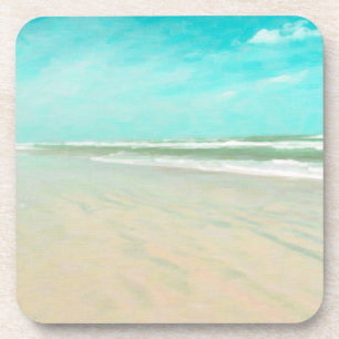 Turquoise Sky Beach Seascape Coaster