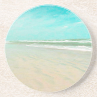 Turquoise Sky Beach Seascape Coaster