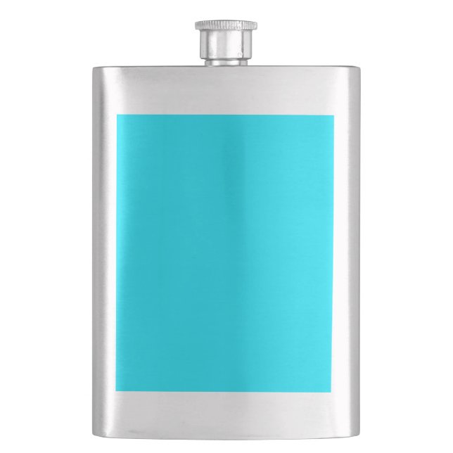 Turquoise Sky Blue Colour Customise This! Hip Flask (Front)