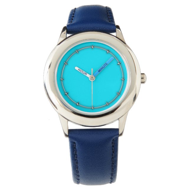 Turquoise Sky Blue Colour Customise This! Watch (Front)