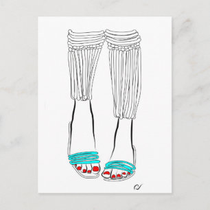 Turquoise Slippers Postcard