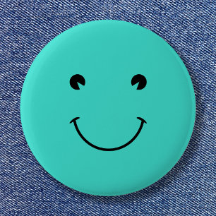 Turquoise Smile 6 Cm Round Badge