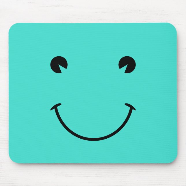 Turquoise  Smile Mouse Mat (Front)