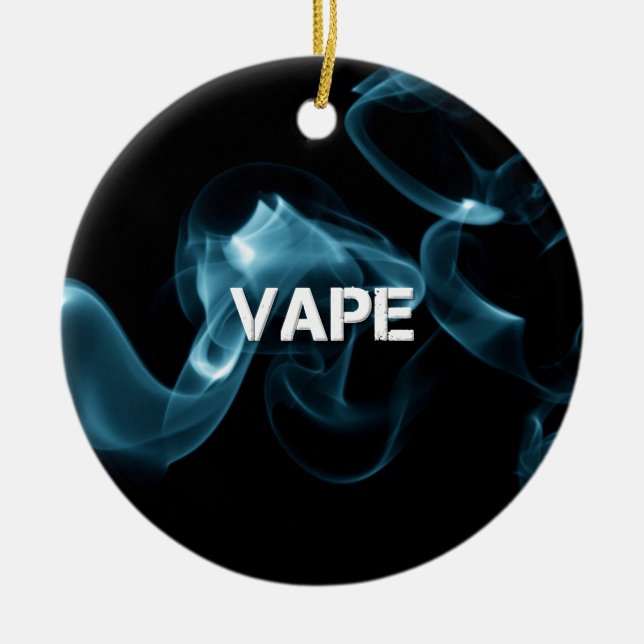 Turquoise Smoke Vape On Ceramic Tree Decoration (Front)