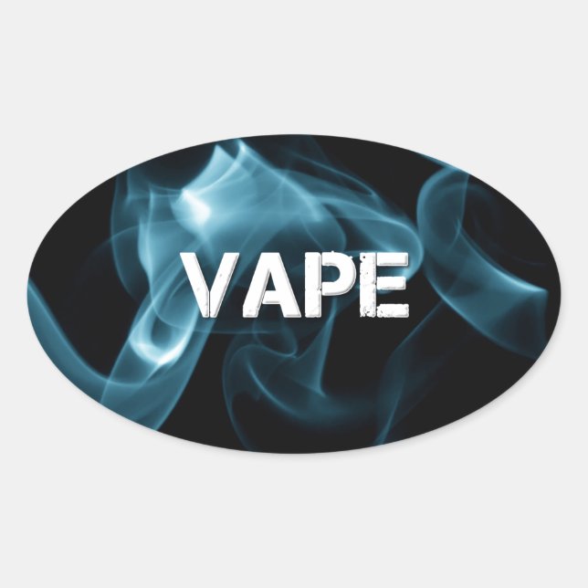 Turquoise Smoke Vape On Oval Sticker (Front)