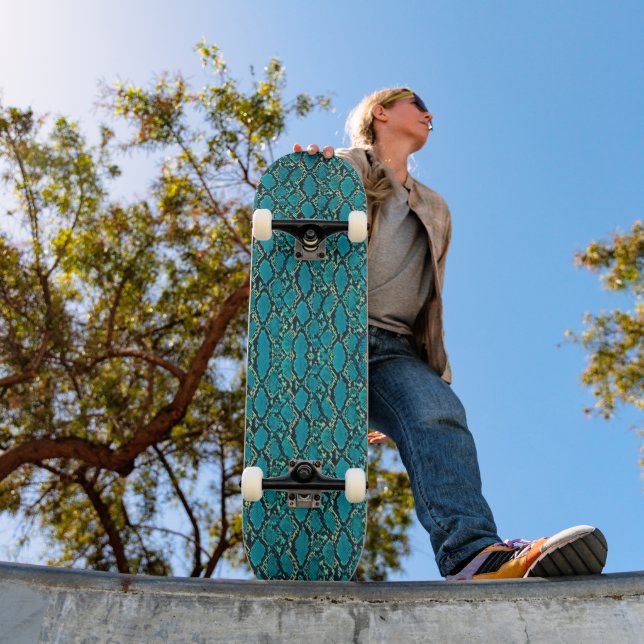 Turquoise Snakeskin Skateboard (Outdoor 1)