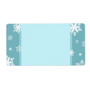 Turquoise Snowflakes Christmas Labels