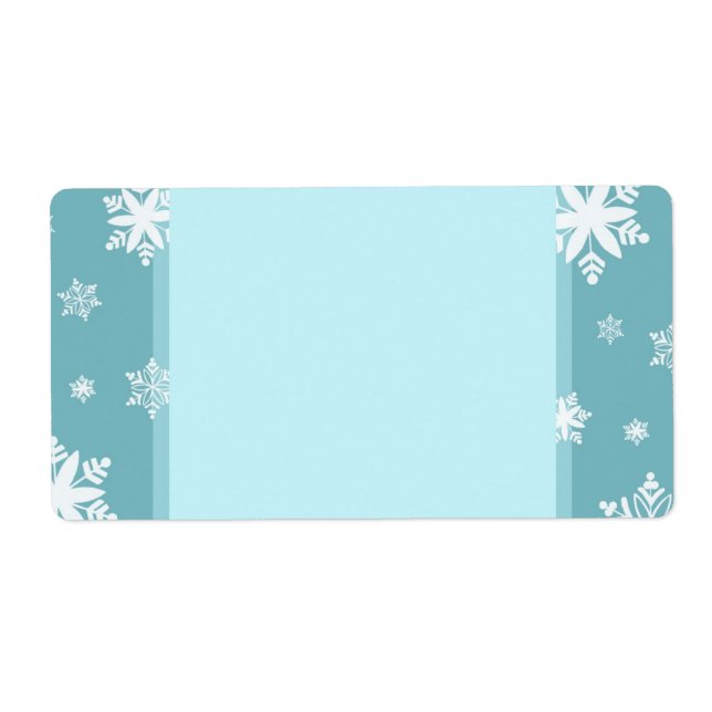 Turquoise Snowflakes Christmas Labels (Front)