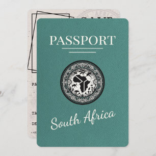 Turquoise South Africa Passport Save The Date