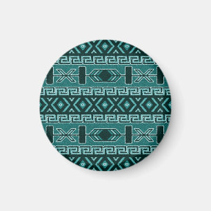 Turquoise Southwestern Tribal  Aztec Pattern Magnet