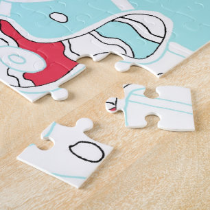 "Turquoise Space" Digital Abstract Art Jigsaw Puzzle