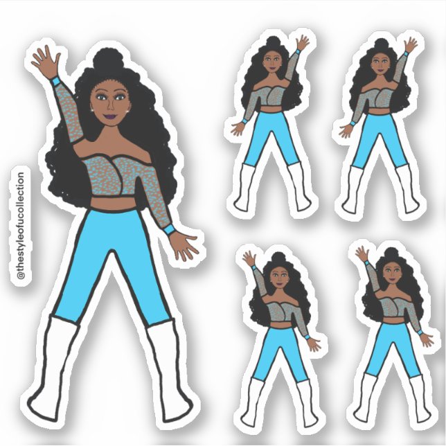 Turquoise Spark  Dancer Stickers #1 (Front)